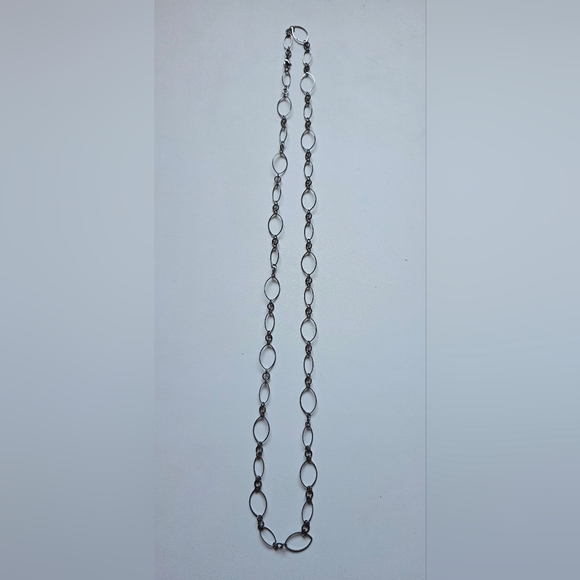 Silver Tone Chain Link Necklace - Picture 1 of 4